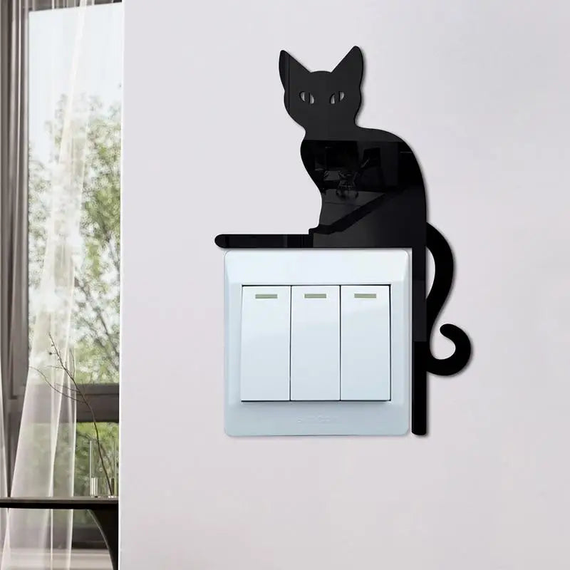 Scary Art Wallpaper Creative Black Cat 3D Animal Wall Decals Wall Sticker Home Bedroom Outdoor Indoor Halloween Decorations