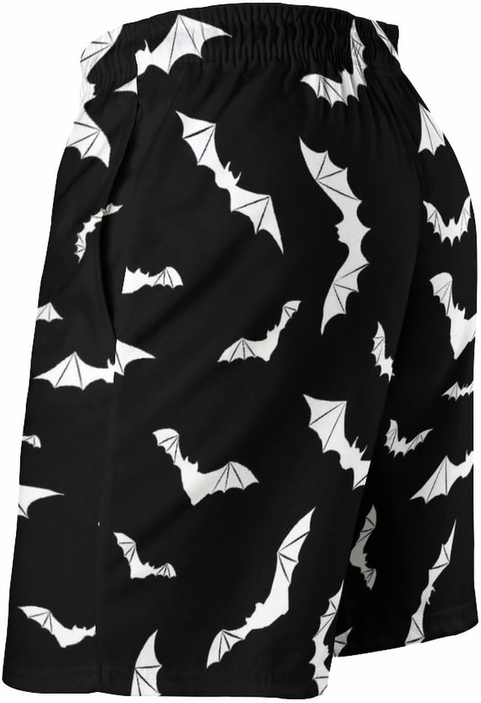 Bats Halloween Goth Mens Swim Trunks Quick Dry Summer Beach Board Shorts with Mesh Lining