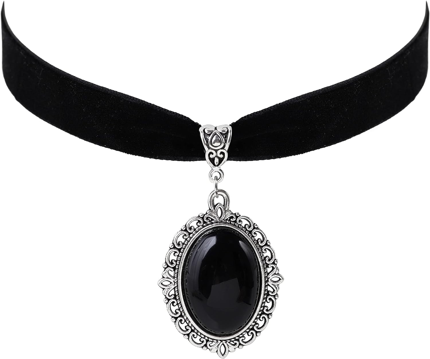 Goth Velvet Victorian Choker, Black Choker, Gothic Choker, Vintage Necklace, Jewelry Gift for Women, Christmas Jewelry Gift for Girls, Mother, Friends