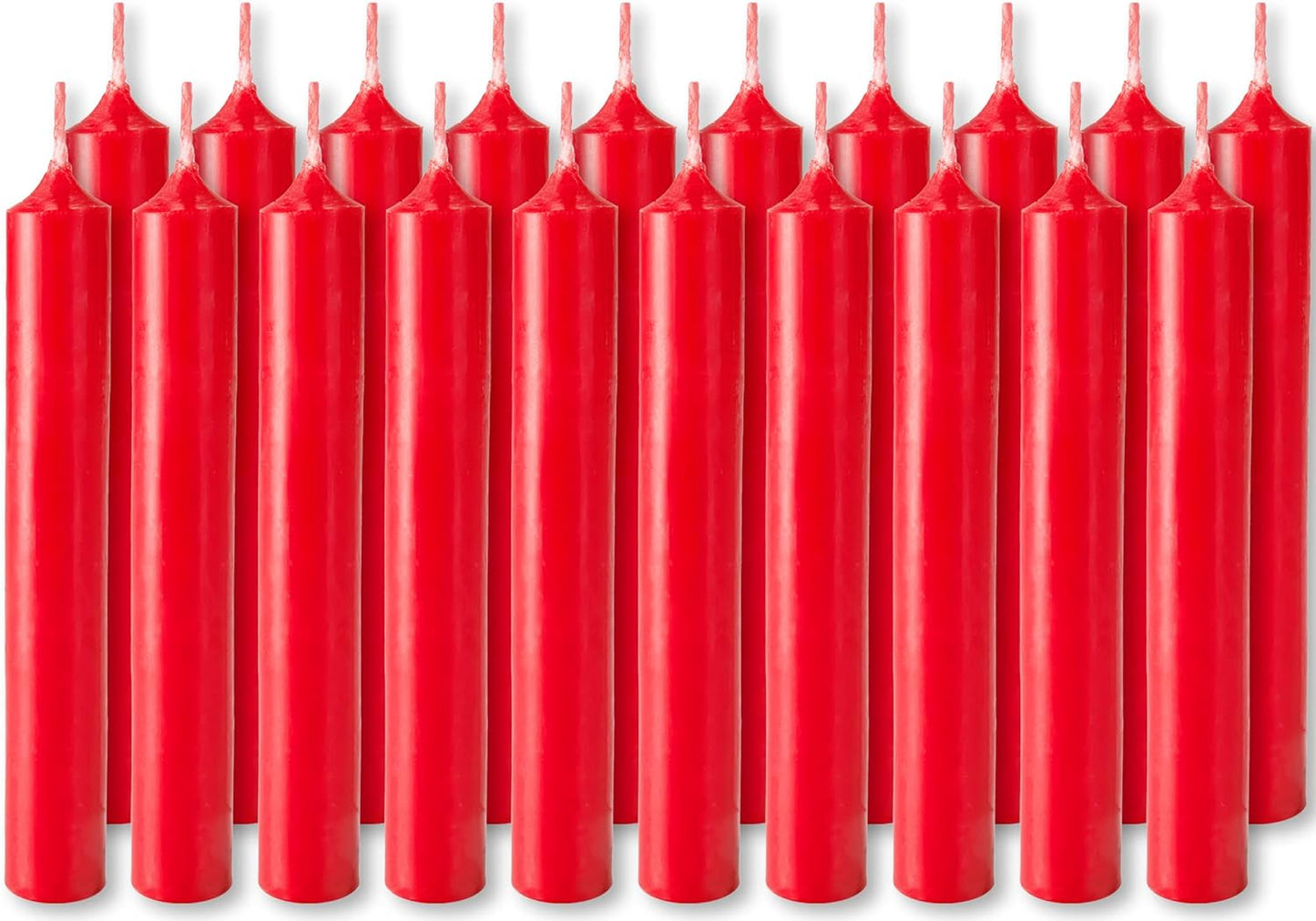 Mini Taper Candles 20 Pcs - Red - 3¾ X ½ Inches Unscented Candles for Rituals, Spells, Witchcraft, Wedding, Home Decor and Party