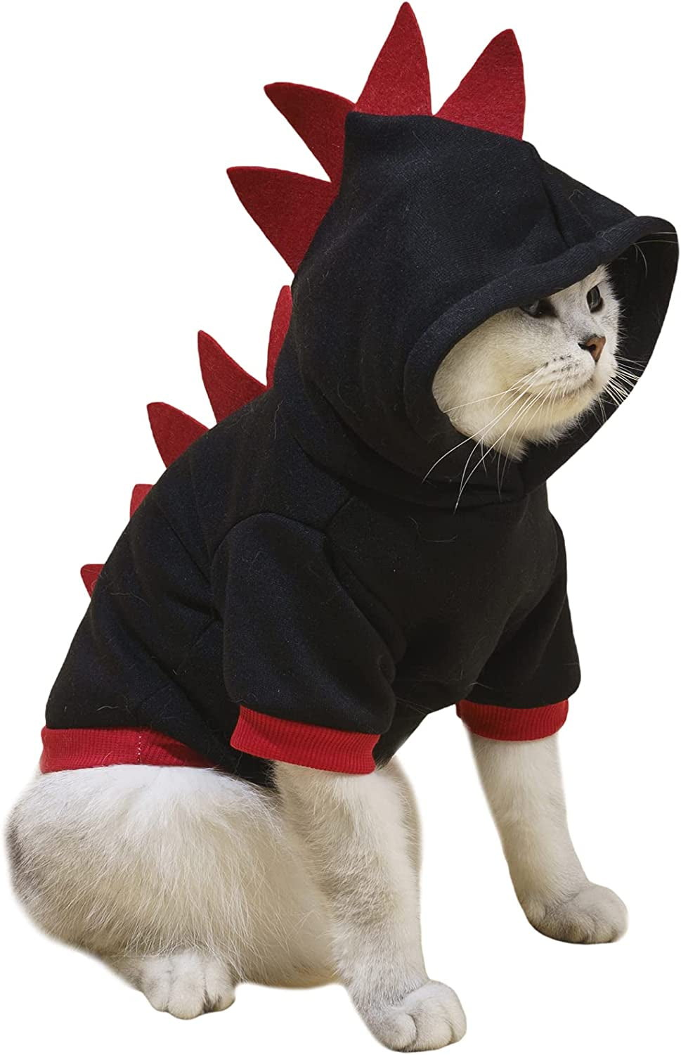 Dinosaur Dog Hoodie Dog Warm Jacket Christmas Halloween Dog Costume Dog Clothes for Puppy Kitten Small Medium Dogs Cats Black M