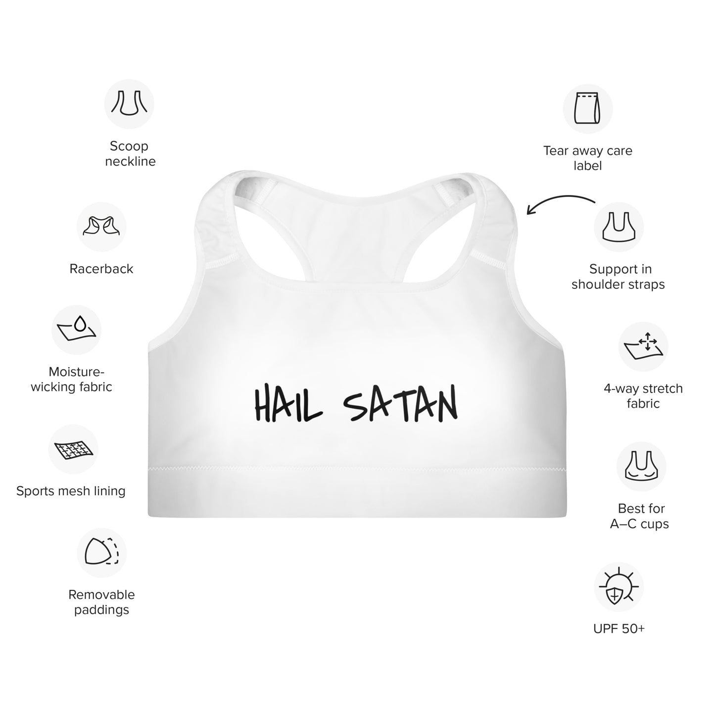 Hail Satan Sports Bra