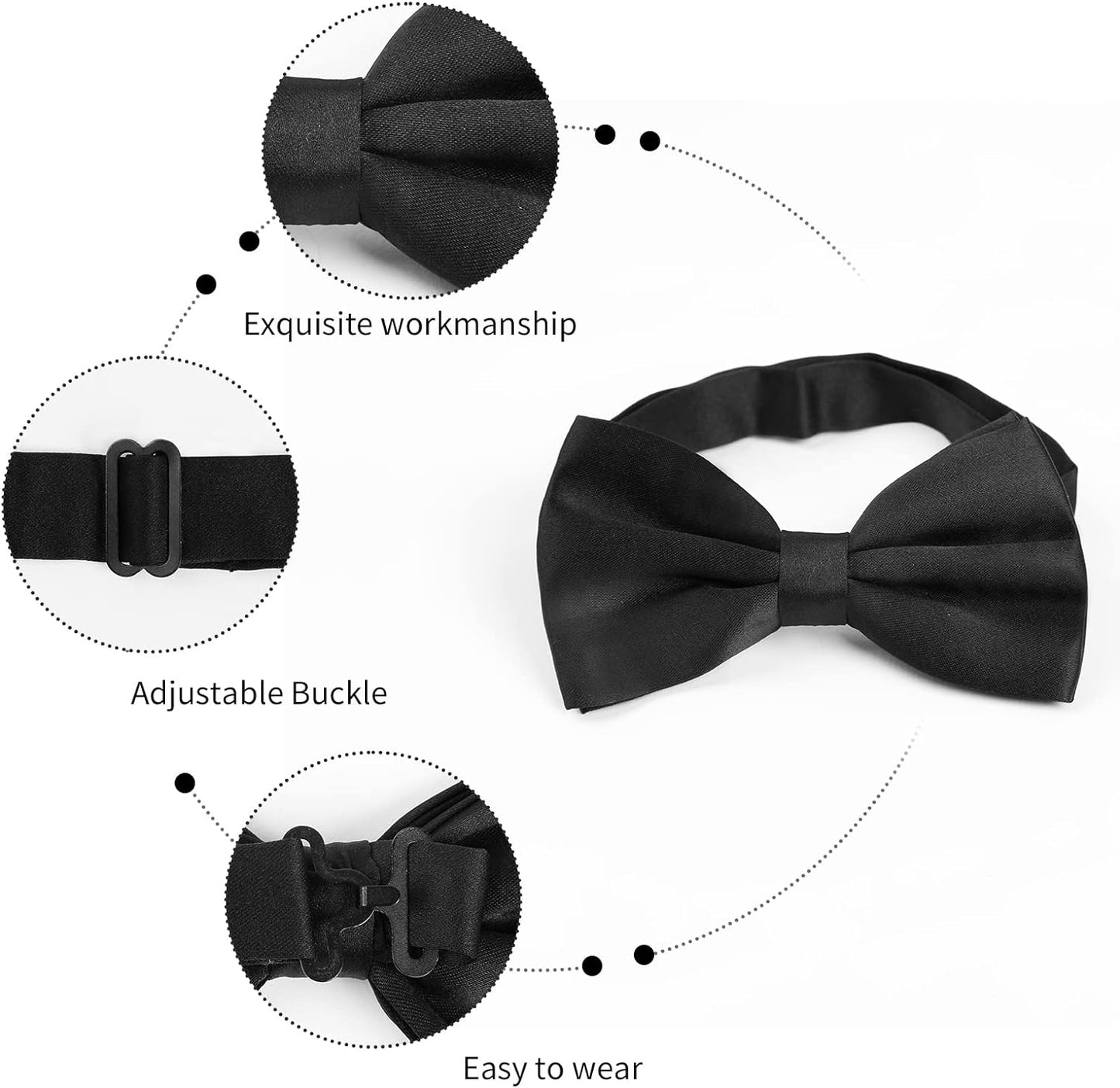 Mens Adjustable Pre-Tied Bow Tie