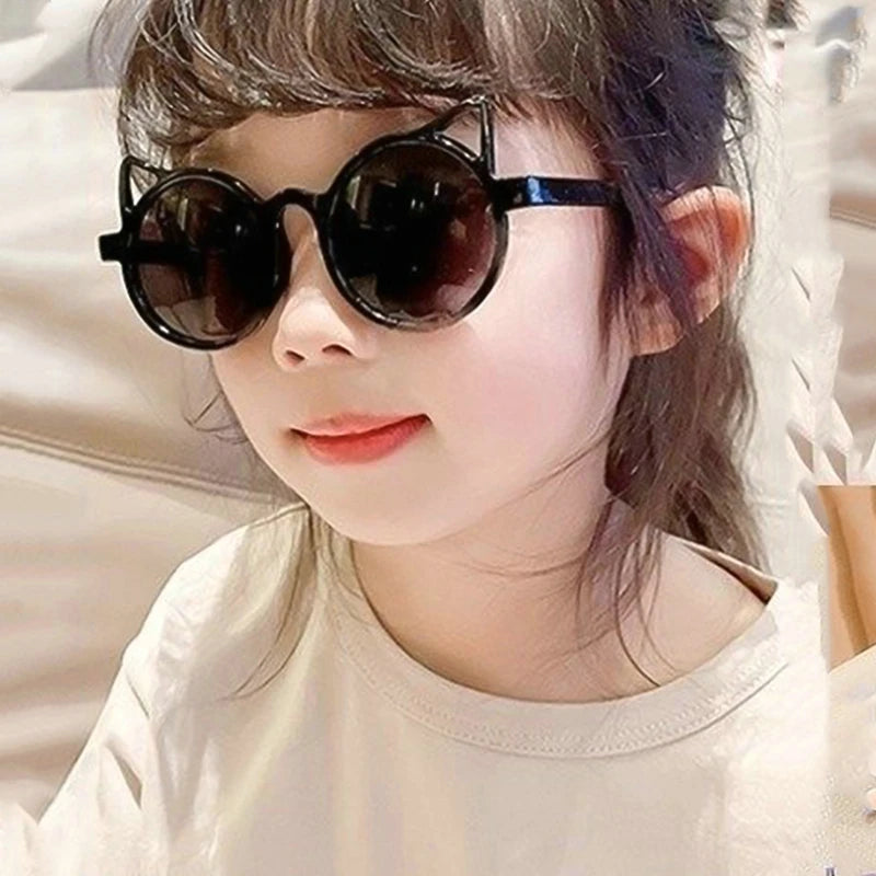 Children Cute Sunglasses Girls Summer Boys Cat Ears Animal Cartoon Sunglasses Lovely Vintage Sun Glasses UV Protection Eyewear