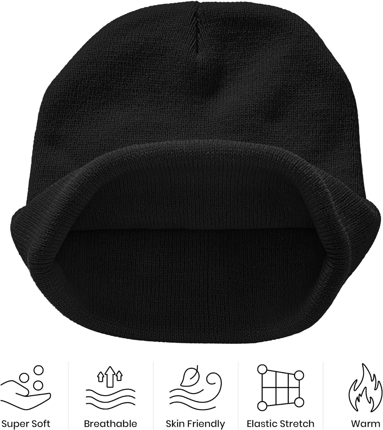 Embroidery Goth Beanie Knit Hats for Men & Women, Embroidery Winter Hats Skull Cap