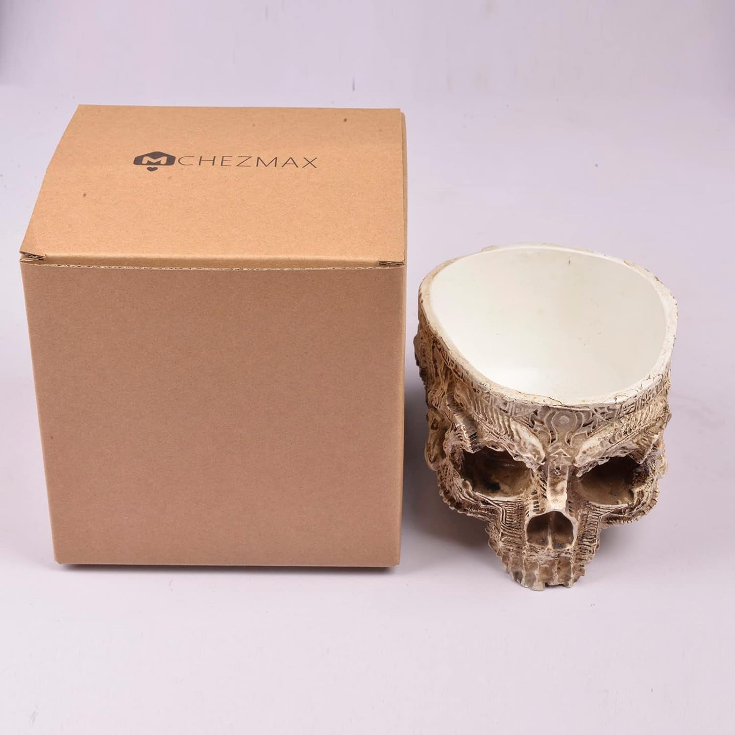 Skull Planter Suger Holder Resin Flower Succulents Pot Skeleton Flowerpot Candy Bowl Halloween Dish Statue Sculpture Skeleton Indoor Outdoor Decoration