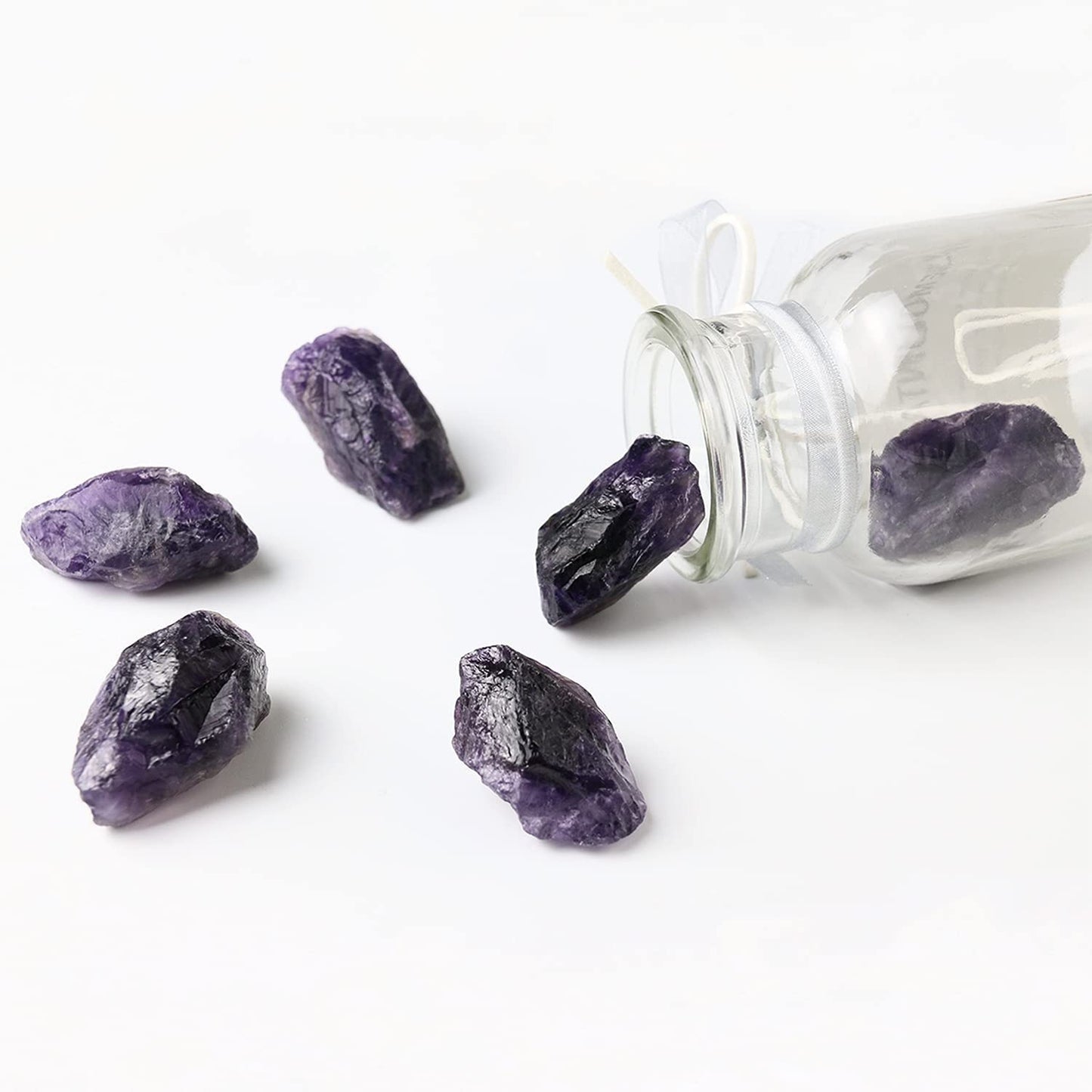 Amethyst Crystals, Raw Crystals Bulk, Gem Stones Rocks Crystals, Tumbled Stones and Crystals Bulk, Rock Collection, Chakra Stones, Healing Crystals, Raw Crystals, Minerals Rocks Crystals(1Lb)