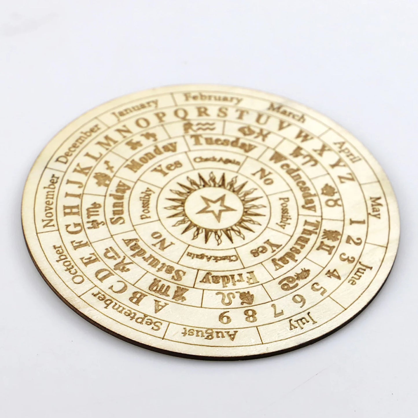 Wooden Ouija Board Polished Burr-Free Divination Metaphysical Message Board for Home