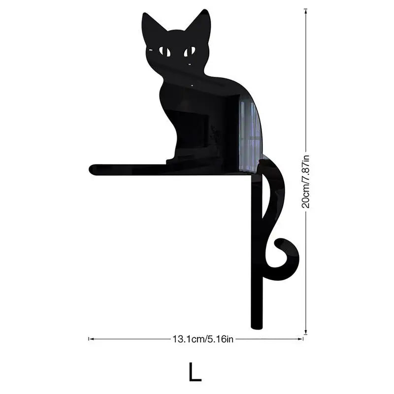 Scary Art Wallpaper Creative Black Cat 3D Animal Wall Decals Wall Sticker Home Bedroom Outdoor Indoor Halloween Decorations