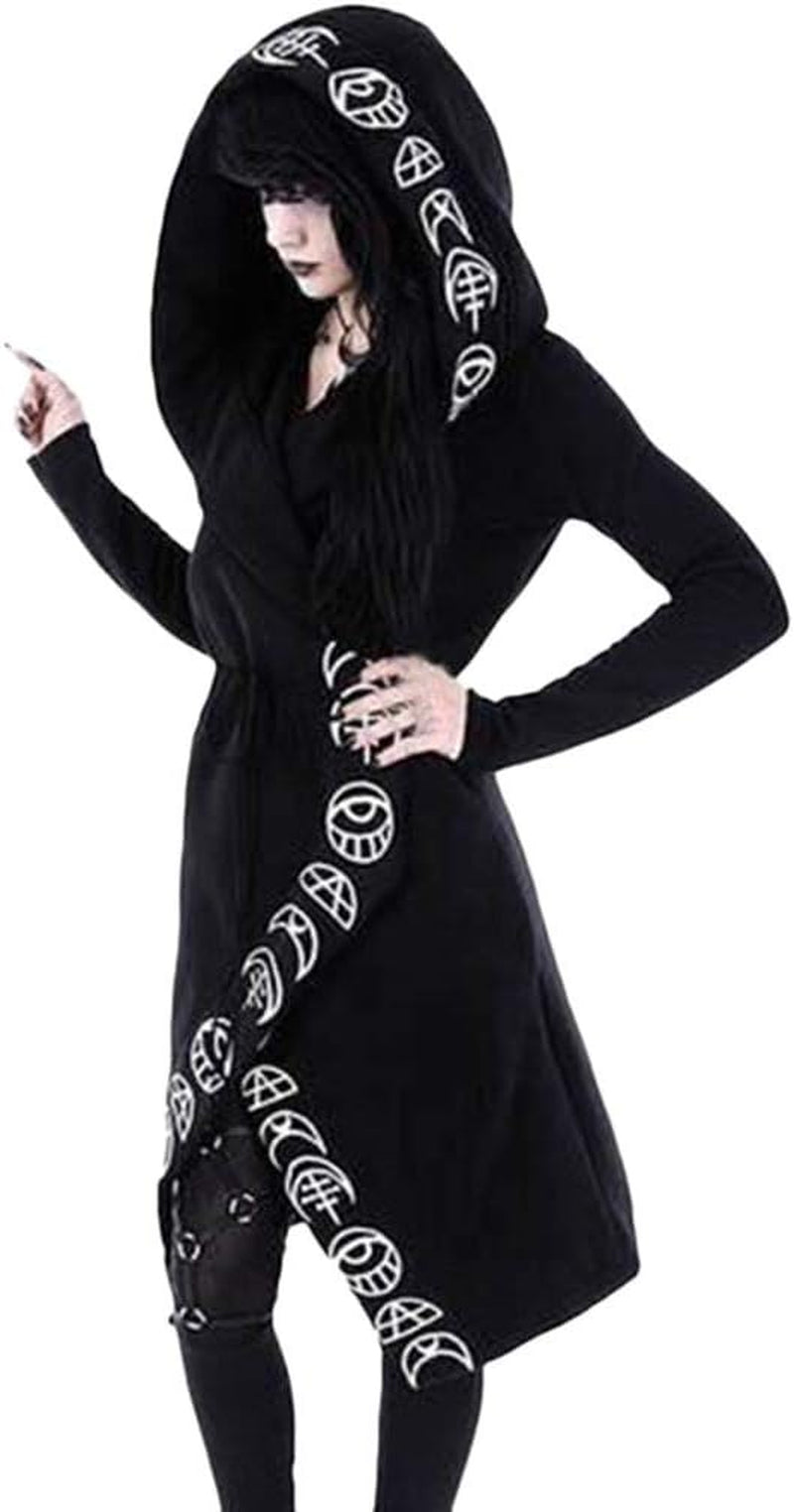 Gothic Clothes for Women plus Size Cloak with Hood Halloween Cardigan Hooded Cloak Fall Punk Clothes Womens Fashion