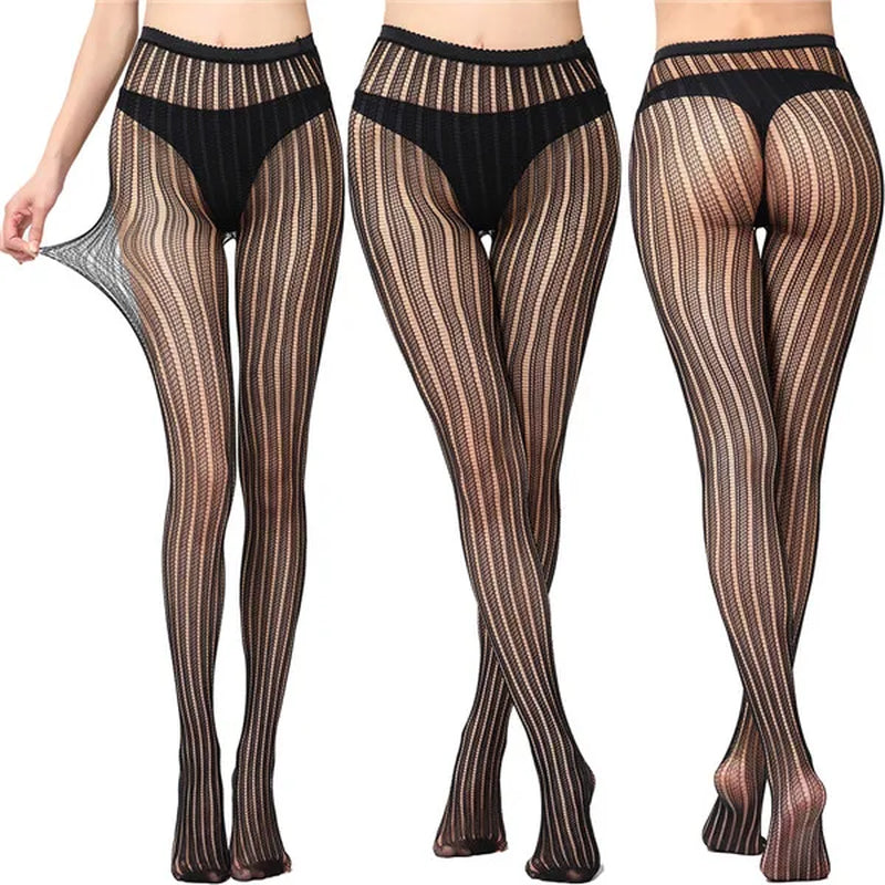 Sexy Women'S Underwear Lace Stockings Transparent Black Fishnet Stockings Thigh Sheer Tights Embroidery Pantyhos