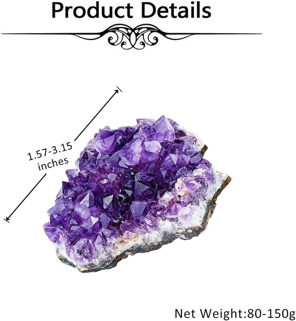 Natural Amethyst Geode Cave Healing Crystal Stone Witchcraft Raw Amethyst Gemstone Specimen (0.18-0.33 Pound)