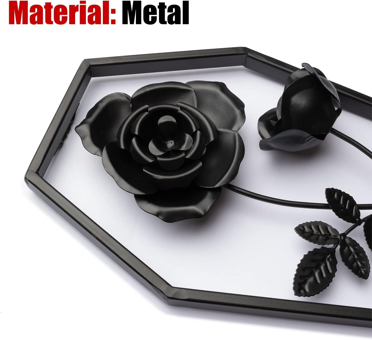 Metal Rose Coffin, Floral Coffin Decor, Gothic Decor for Home, Wall Mount Goth Decor, Black Horror Decor, Witchy Room Decor, Halloween Bathroom Decor, Cute Metal Art