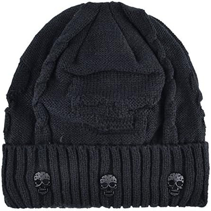 Unisex Men Women Skull Knitted Beanie Hats Cap for Winter Toboggan Hat