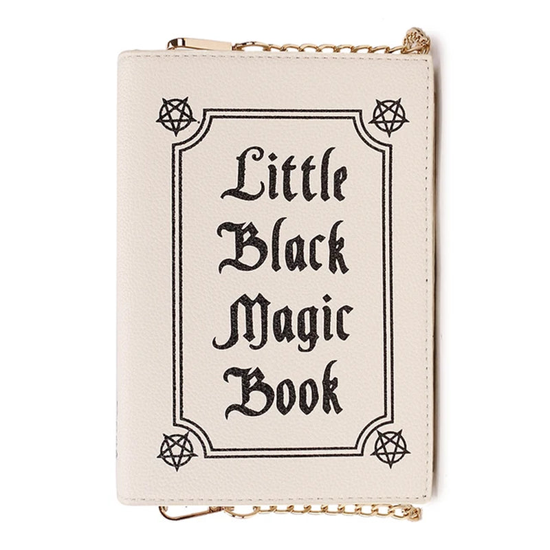 Magic Book Shape Clutch for Women Black Book of Spells Chain Shoulder Bag Small Purses and Handbags Girls Crossbody Bag Fashion