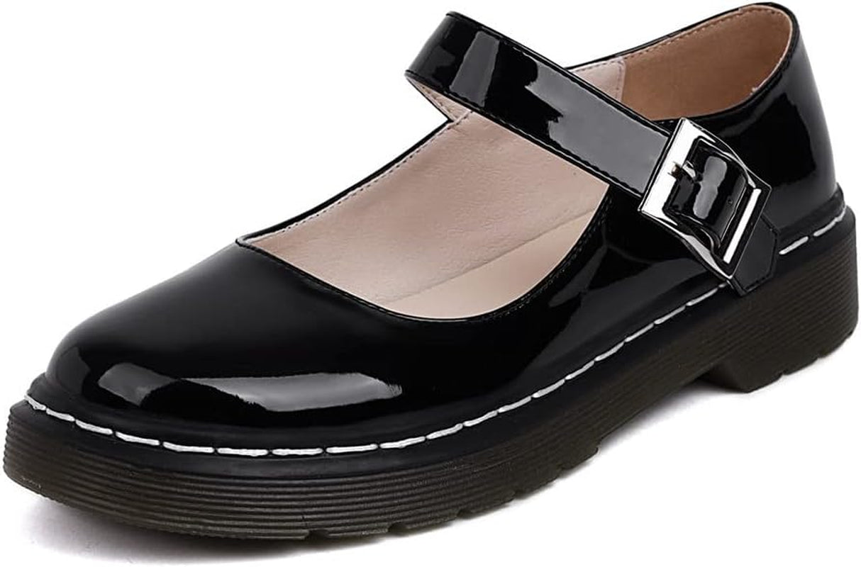 Women'S Comfy Ankle Strap Mary Jane Flats Walking Casual Shoes(Black2,9)