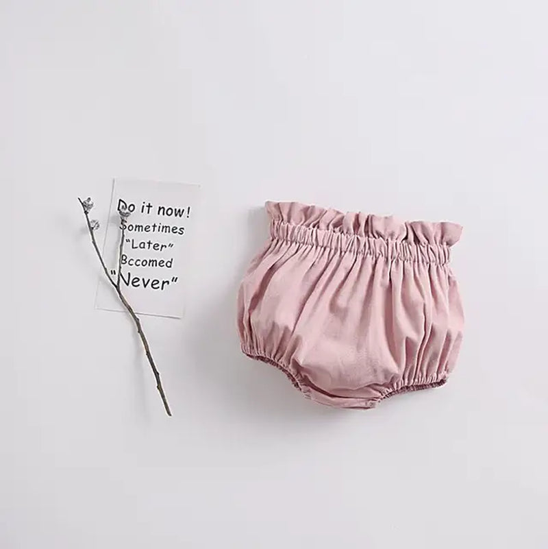 Summer Kids Boys and Girls Shorts Vintage Baby Girl Shorts Cotton Linen Bread Short Pants Fashion Newborn Bloomers 0-4 Years