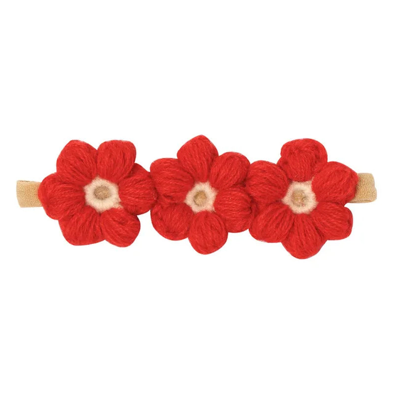 Vintage Baby Nylon Headbands Handmade Crochet Flowers Woolen Kid Elastic Hairbands Girls Hair Clips Children Hair Accessories